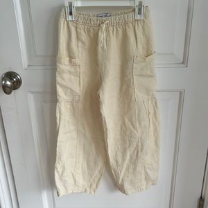 Zara linen pants with deep pockets SZ 8